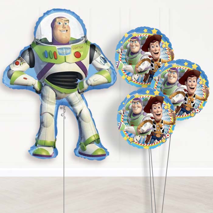 Giant Buzz Lightyear Shaped Balloon Bouquet Delivery - 1 x Giant Balloon with Themed Bouquet | Party Save Smile