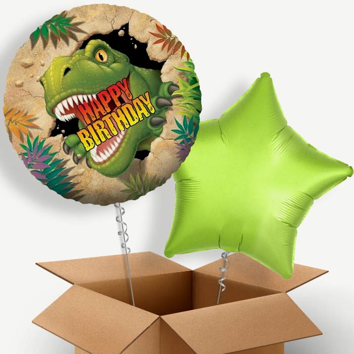 Happy Birthday Dinosaur Helium Balloon Pair | Party Save Smile