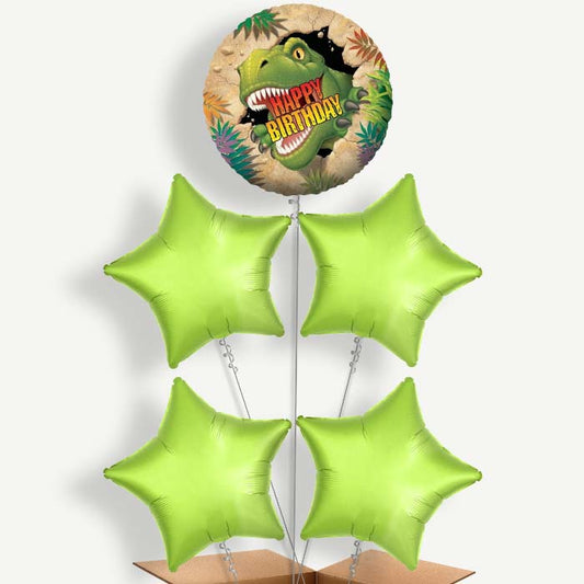 Happy Birthday Dinosaur Set Helium Cluster Balloons | Party Save Smile