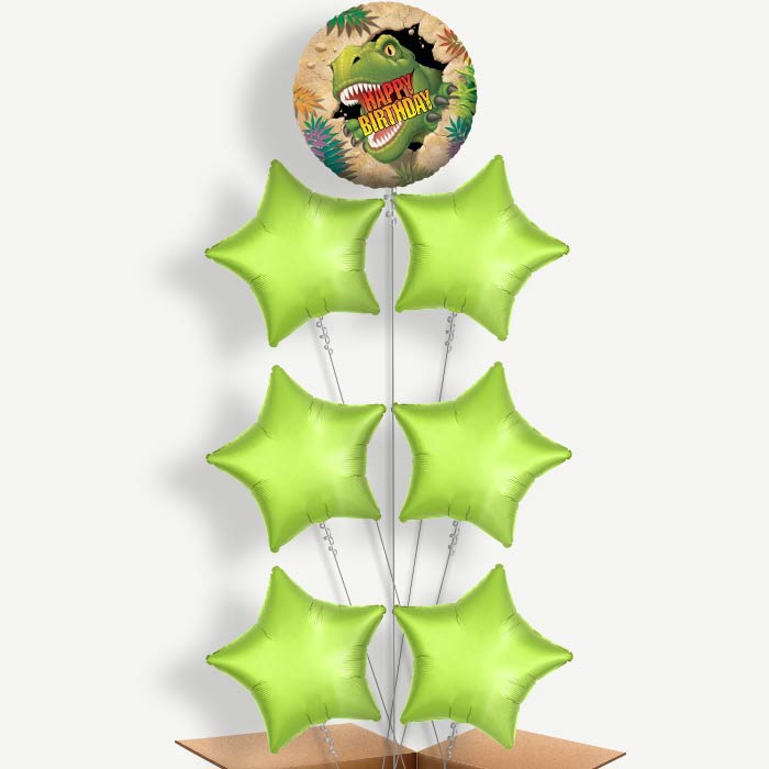 Happy Birthday Dinosaur Set Helium Balloon Arrangement | Party Save Smile