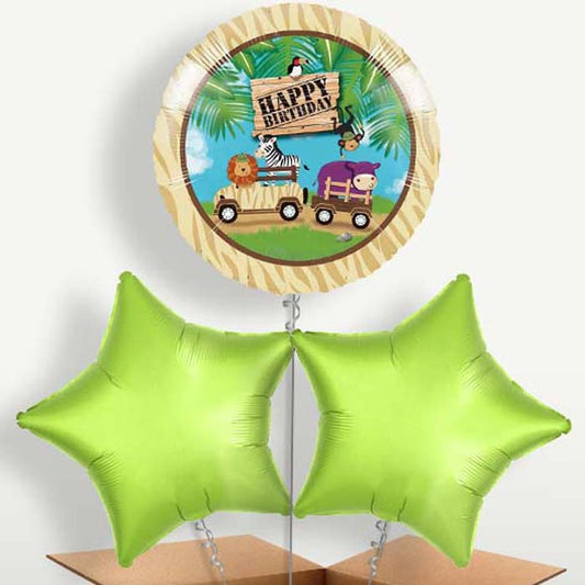 Safari Animal Happy Birthday Helium Bunch of Balloons | Party Save Smile