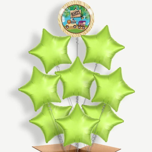 Safari Animal Happy Birthday Helium Balloon Bundle | Party Save Smile