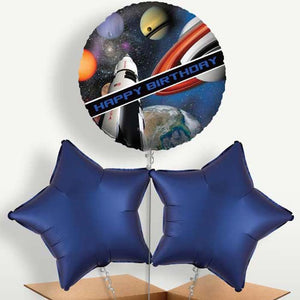 Space Themed Birthday Helium Bunch of Balloons (Trio)