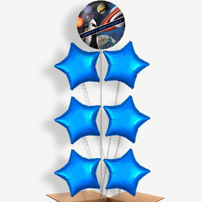 Space Themed Birthday Helium Balloon Arrangement | Party Save Smile
