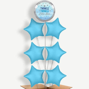 Blue Twinkle Twinkle Little Star 7 Helium Balloon Arrangement