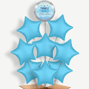Blue Twinkle Twinkle Little Star 9 Helium Balloon Bundle