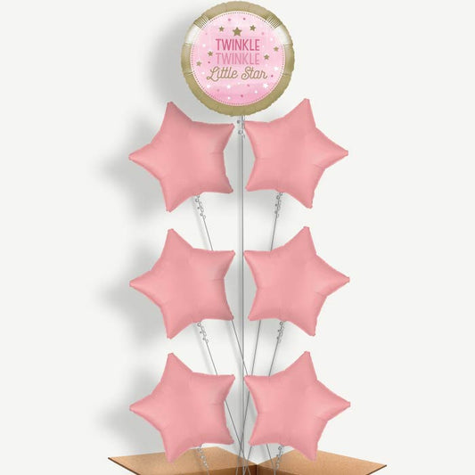 Pink Twinkle Twinkle Little Star Helium Balloon Arrangement | Party Save Smile