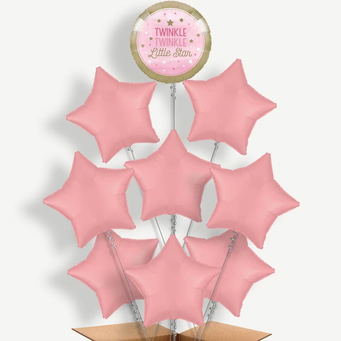 Pink Twinkle Twinkle Little Star Helium Balloon Bundle | Party Save Smile