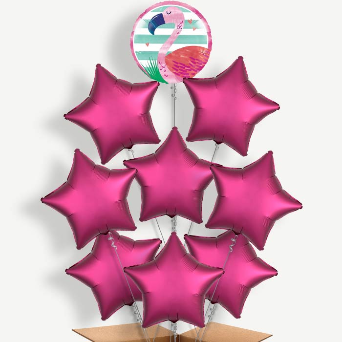 Flamingo Balloon Bundle Inflated with Helium | Party Save Smile