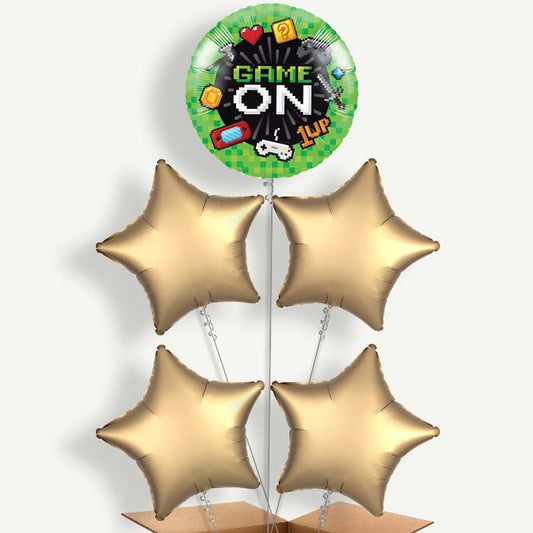 Game On Balloon Cluster Inflated with Helium | Party Save Smile