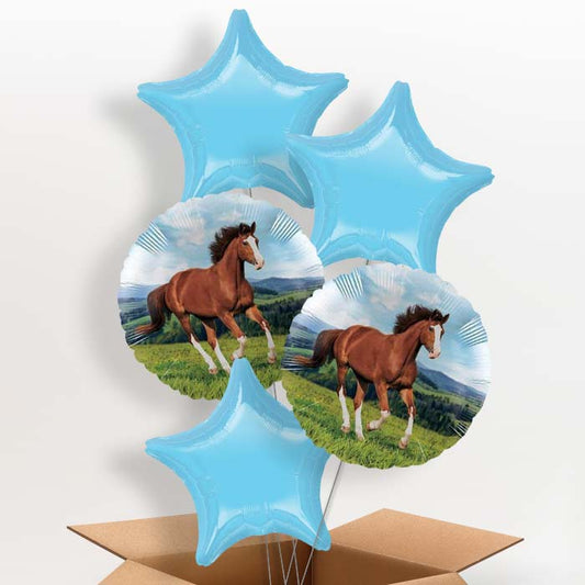 Horse Helium Balloon in a Box Gift - 5 Balloon | Party Save Smile