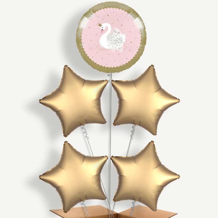 Stylish Swan Party Helium Balloon Cluster  | Party Save Smile