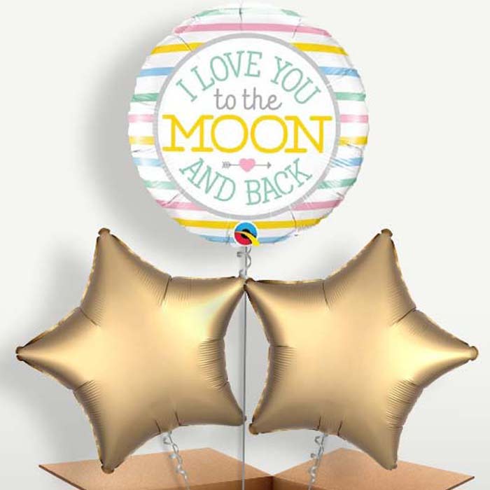 Love You to the & Back Balloon Bunches inflated with Helium | Party Save Smile