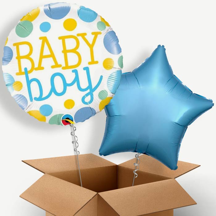 Dots & Spots Baby Boy Helium Balloon Duo | Party Save Smile