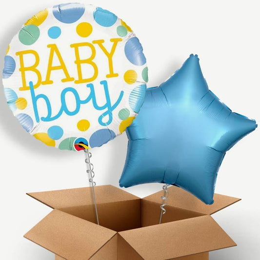 Dots & Spots Baby Boy Helium Balloon Duo | Party Save Smile