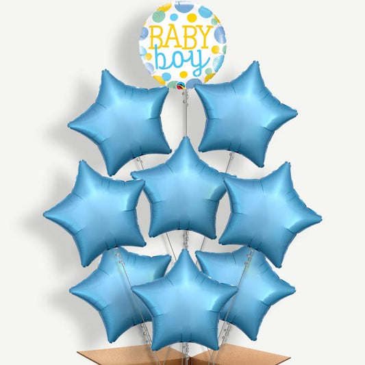 Dots & Spots Baby Boy Helium Balloon Bundle | Party Save Smile