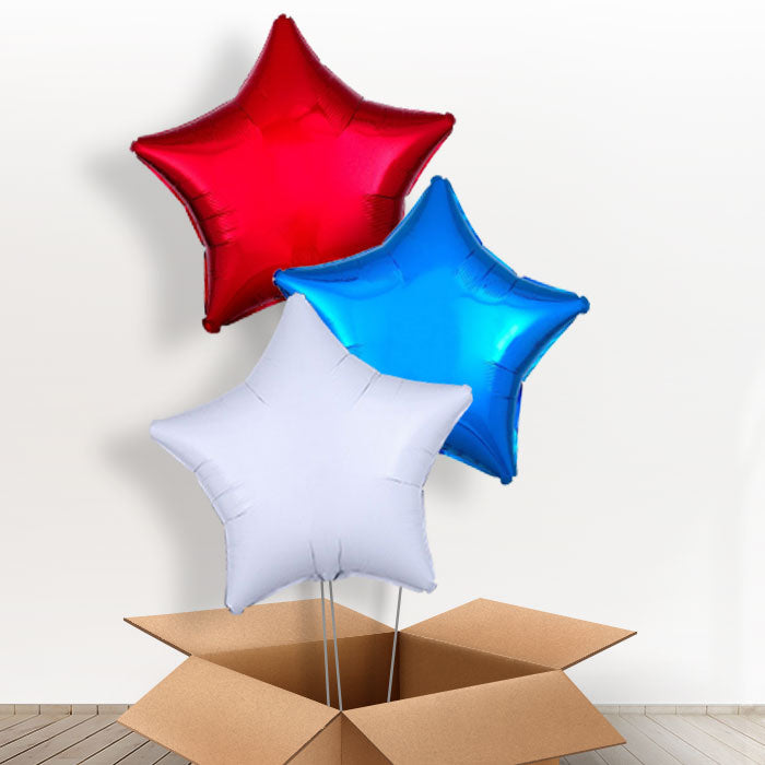 Red White and Blue Balloon Bouquet Stars - 3 Balloons | Party Save Smile
