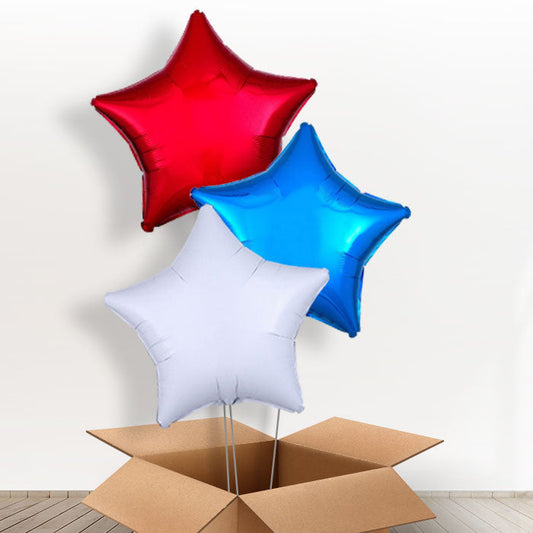 Red White and Blue Balloon Bouquet Stars - 3 Balloons | Party Save Smile