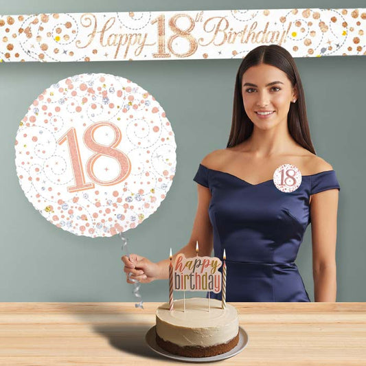 Rose Gold Helium Balloon and Decoration 18th Birthday Package | Party Save Smile