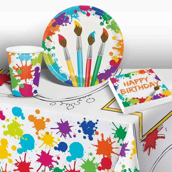 Arty Paint Birthday Party Pack: Tableware Party Kit | Party Save Smile