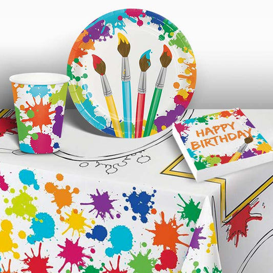Arty Paint Birthday Party Pack: Tableware Party Kit | Party Save Smile