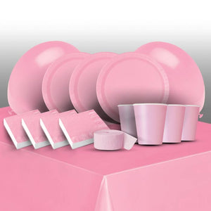 Baby Pink Coloured Party Pack: Tableware & Decoration Kit