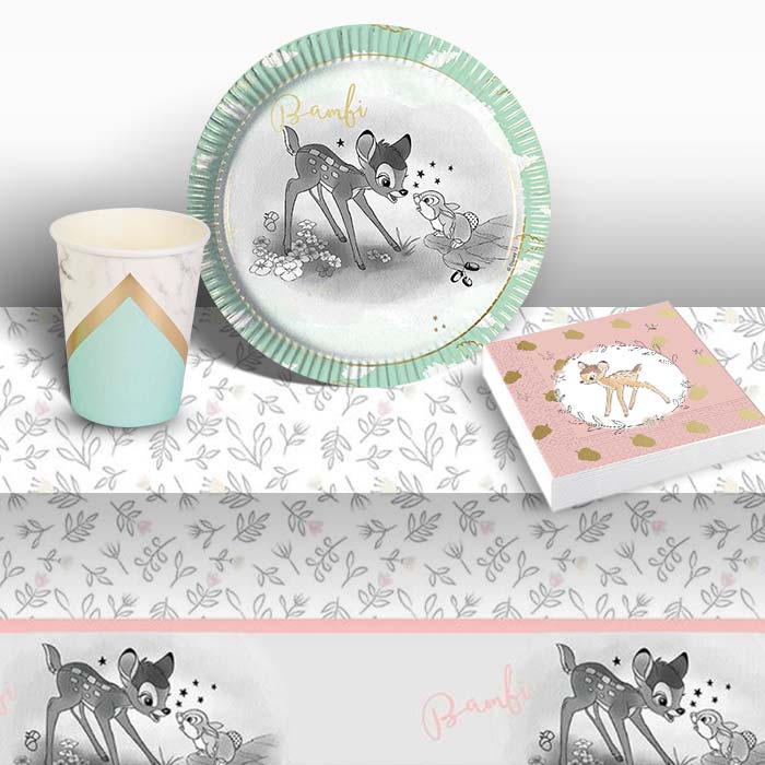 Bambi Party Pack: Tableware Kit for 8 - 48 Guests | Party Save Smile