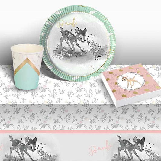 Bambi Party Pack: Tableware Kit for 8 - 48 Guests | Party Save Smile