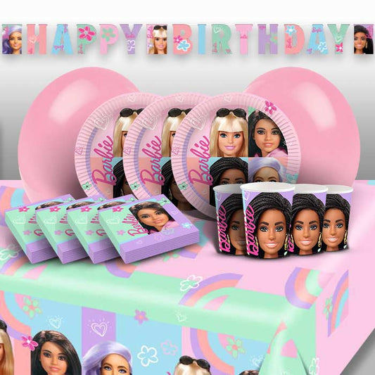 Barbie Party Kit: Tableware and Decorations Pack | Party Save Smile