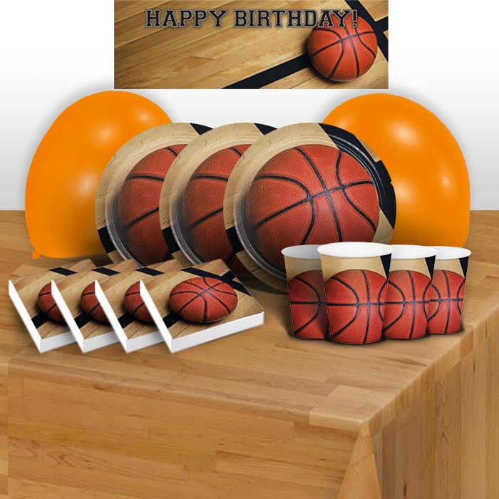 Basketball Party Pack: Tableware, Decor & Balloons | Party Save Smile