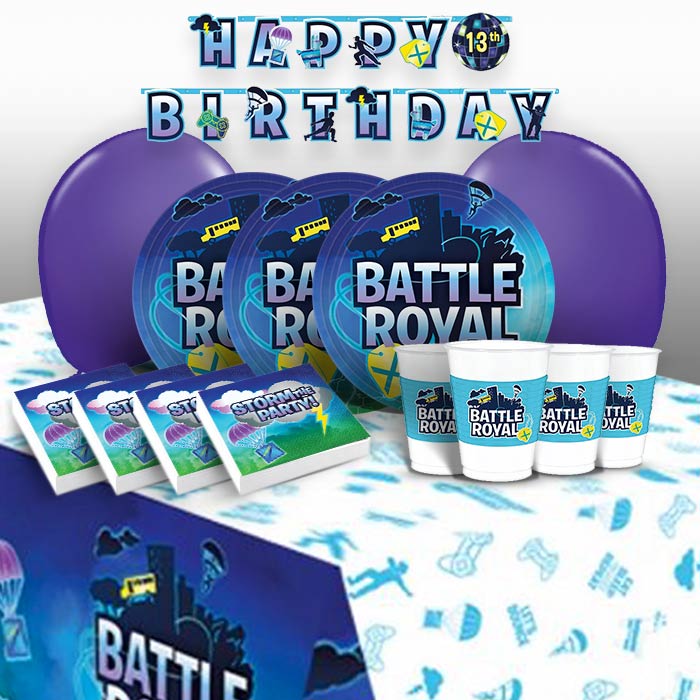 Battle Royal Birthday Party Pack: Tableware & Decoration Kit | Party Save Smile