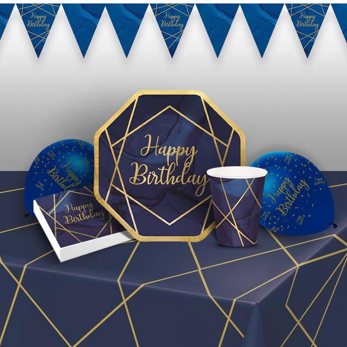 Blue and Gold Birthday Party Packs | Party Save Smile