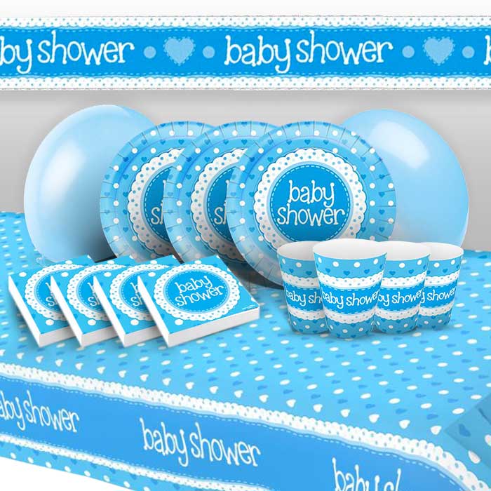 Blue Polka Dot Baby Shower Party Pack | Party Save Smile