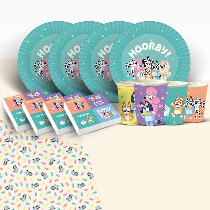 Bluey Party Plates and Cups Pack