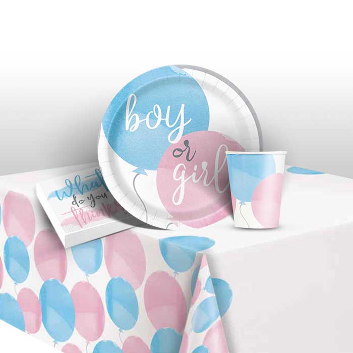 Boy or Girl Gender Reveal Tableware Party Pack | Party Save Smile