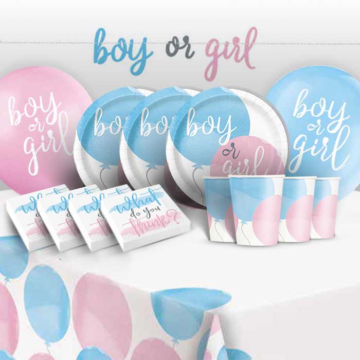 Girl or Boy Gender Reveal Party Pack: Kit with Decorations | Party Save Smile