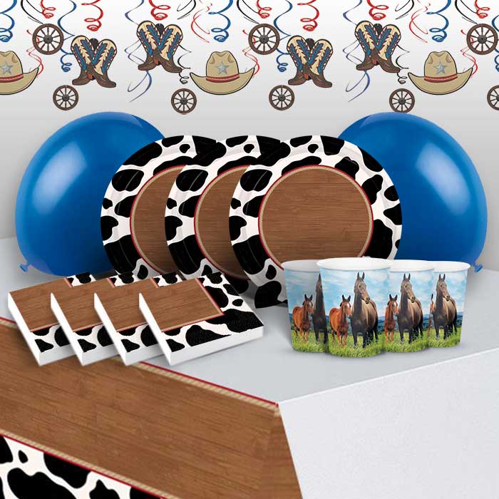 Cowboy & Western Birthday Party Pack & Decoration Kit | Party Save Smile