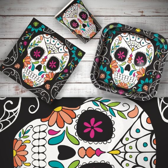 Day of the Dead Party Pack (Tableware) | Party Save Smile