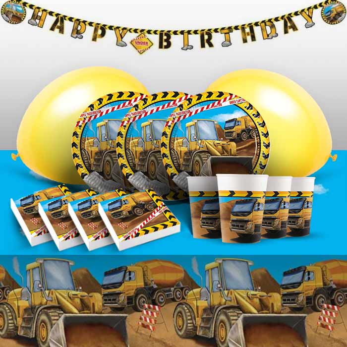 Construction Party Pack with Decorations | Party Save Smile