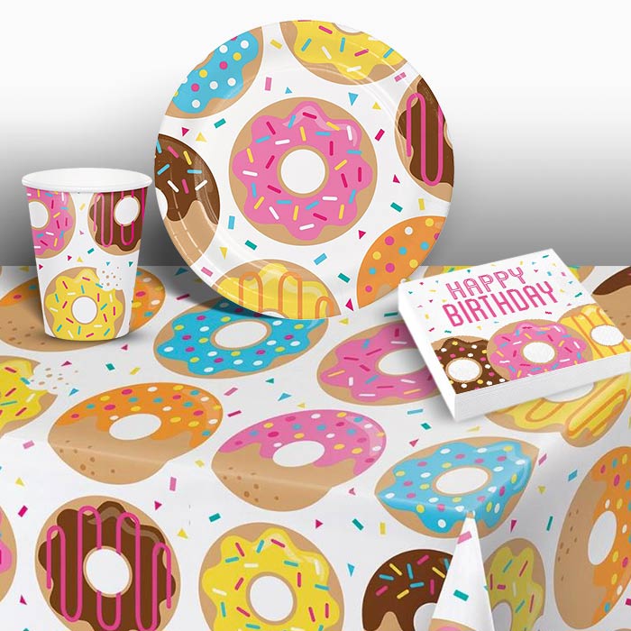 Doughnut Birthday Party Pack: Tableware Party Kit | Party Save Smile