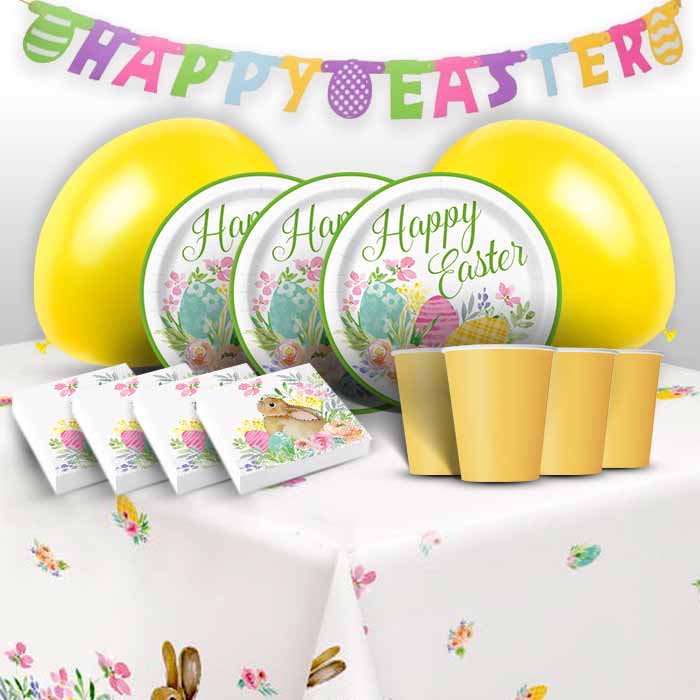 Pastel Easter Party Pack: Tableware & Decoration Kit | Party Save Smile