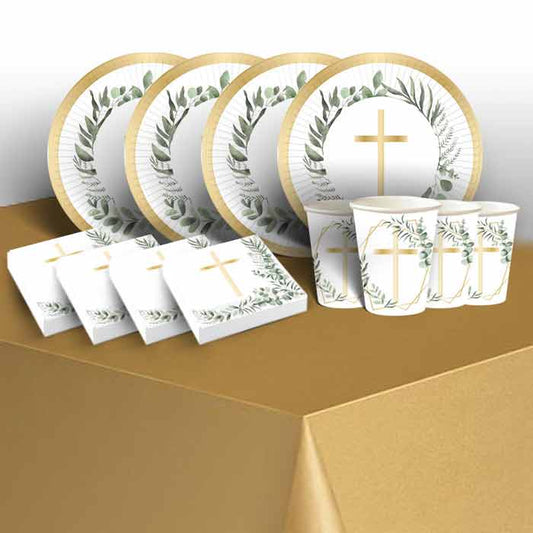 Communion Plates and Napkins Pack - Floral | Party Save Smile