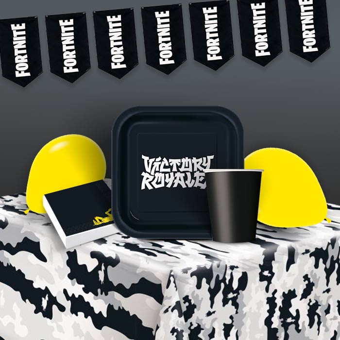 Fortnite Birthday Party Pack: Tableware & Decoration Kit | Party Save Smile