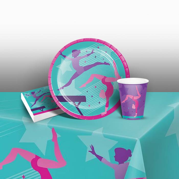 Gymnastics Party Plates and Napkins Pack | Party Save Smile