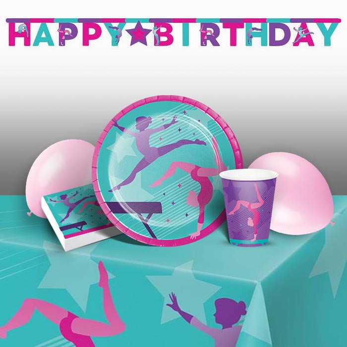 Gymnastics Party Pack: Tableware & Decoration Kit | Party Save Smile