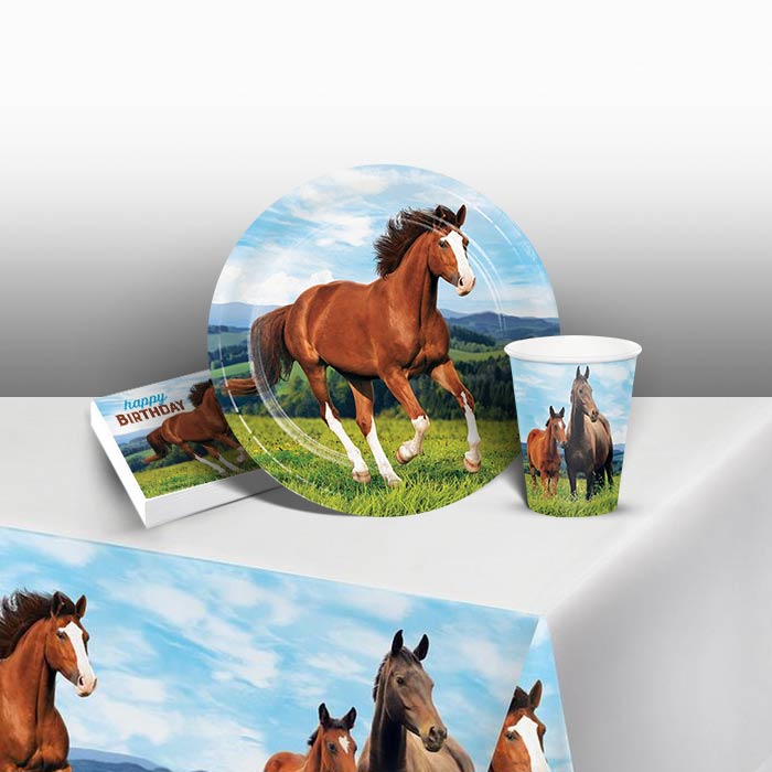 Horse Plates and Napkins Tableware Pack | Party Save Smile