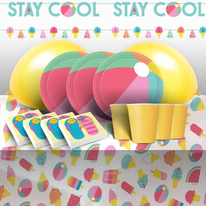 Just Chilling Summer Party Pack: Tableware & Decoration Kit | Party Save Smile