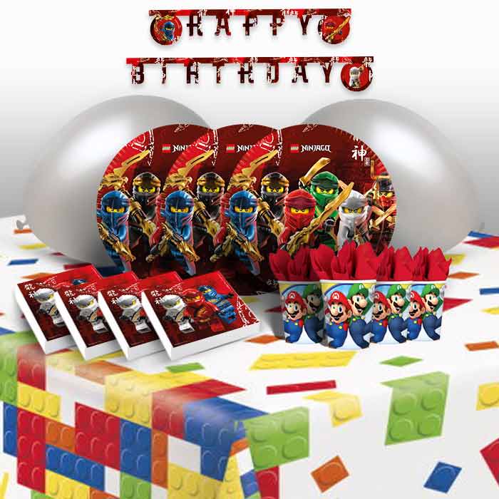 Lego Ninjago Birthday Party Pack: Tableware & Decoration Kit | Party Save Smile