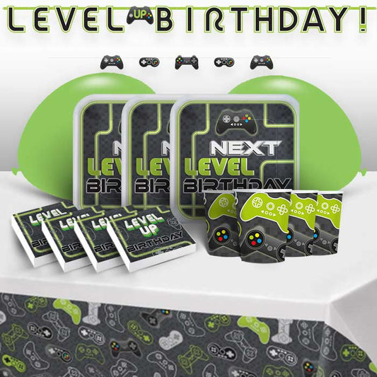 Level Up Gaming Birthday Party Pack (Premium) | Party Save Smile