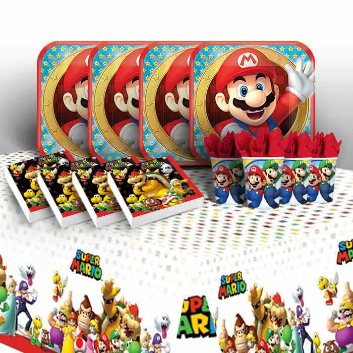 Super Mario Plates and Napkins Pack: Tableware Kit | Party Save Smile